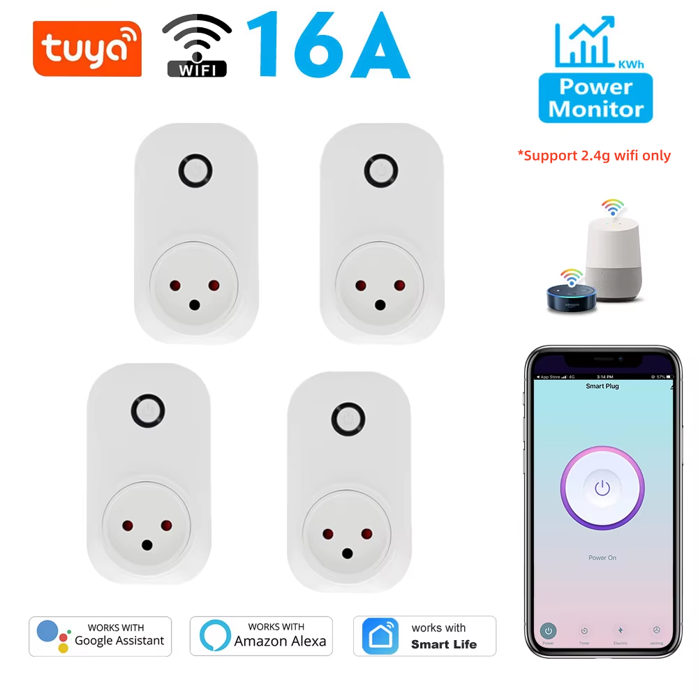 Smart Light Switch Wifi - Tuya 스마트 소켓 IsraeL 플러그 16A