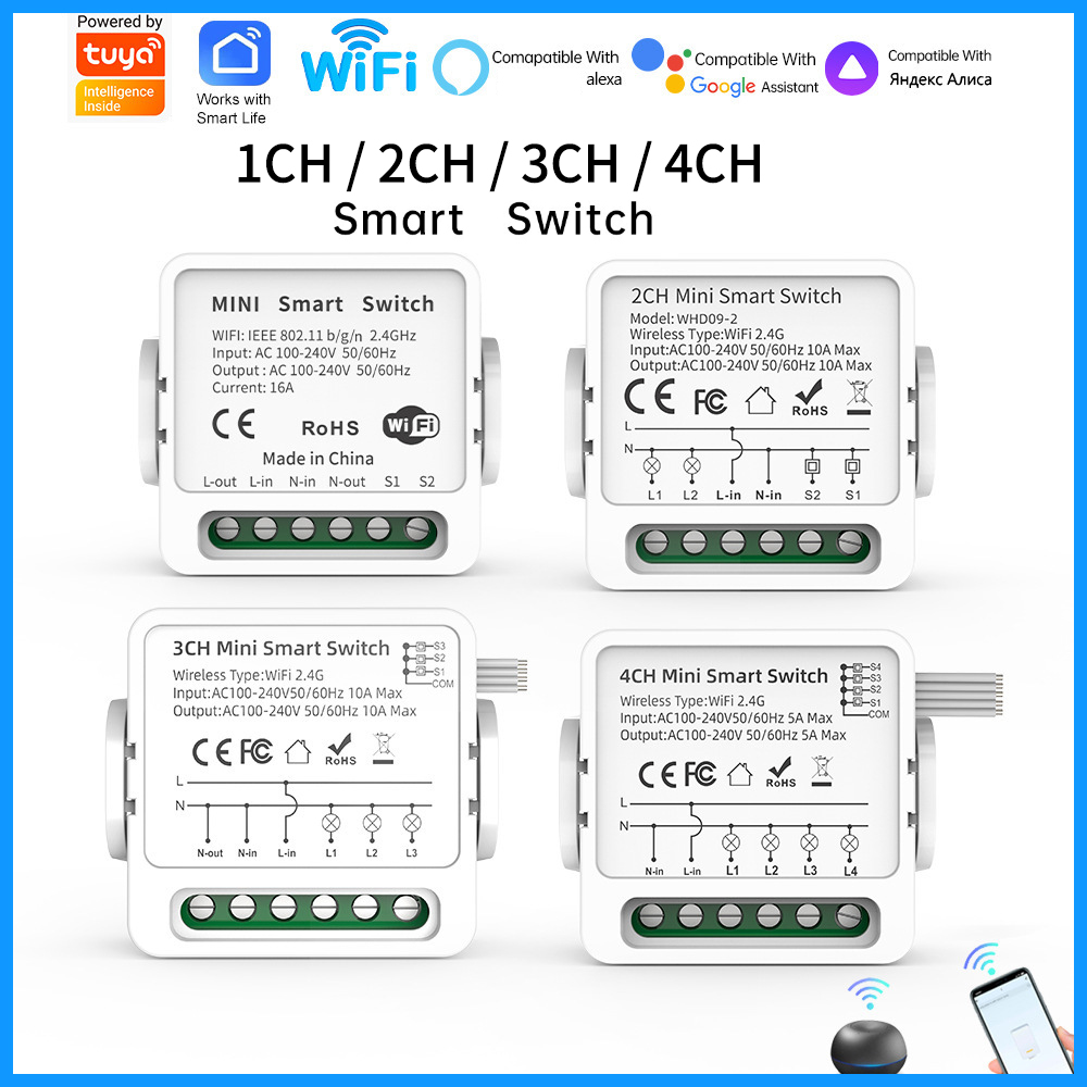 Smart Light Switch Wifi - 투야 와이파이 스마트 스위치 1/2/3/4 갱
