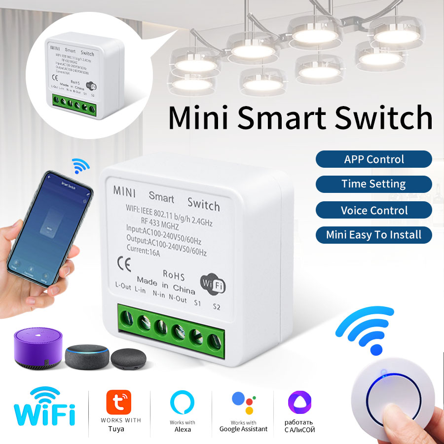 Smart Light Switch Wifi - RF433Mhz 16A/20A Tuya WiFi 스마트 스위치