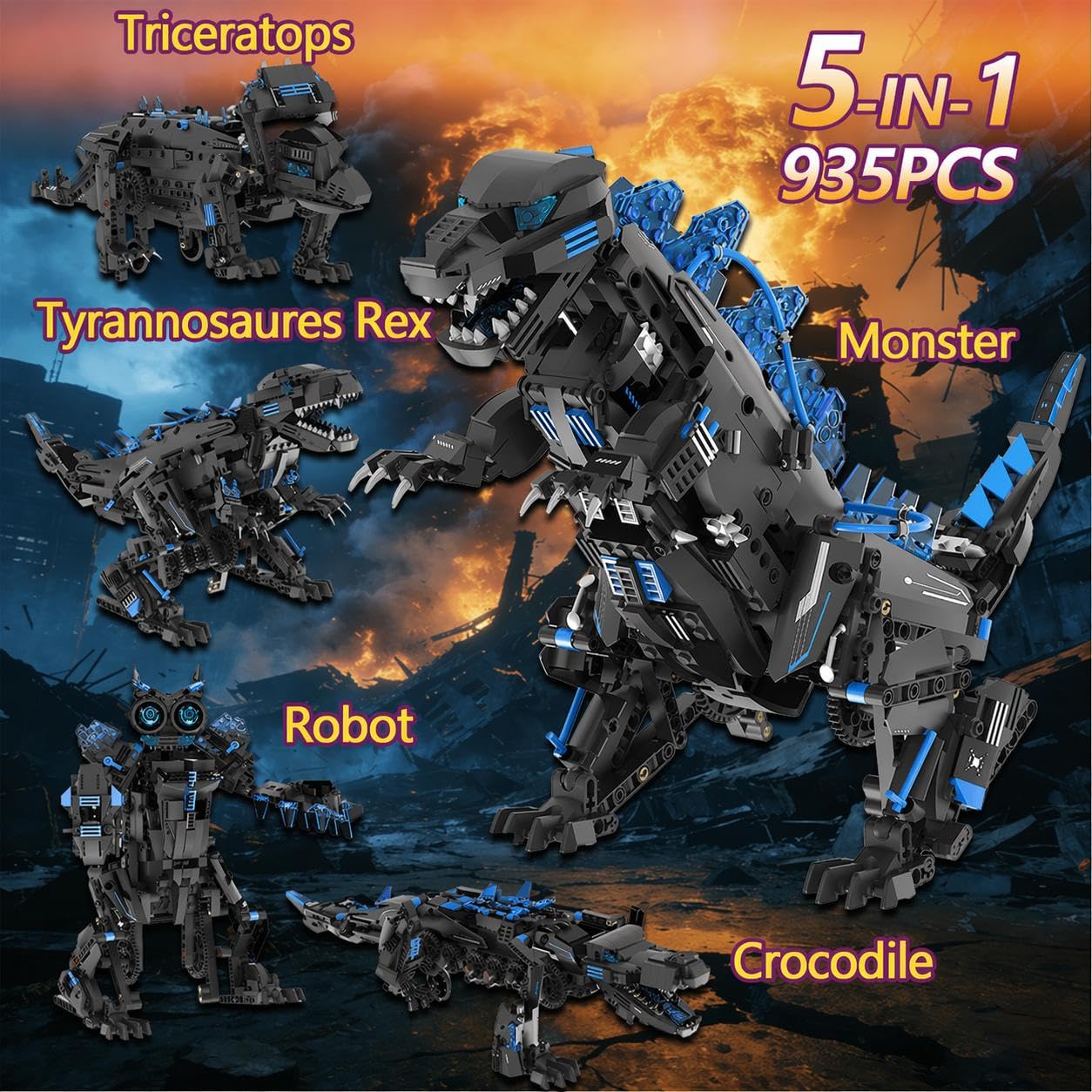 5가지 기능을 갖춘 변형 가능한 STEM 로봇 공룡 조 - Stem Robotics Kit 리뷰 및 가격