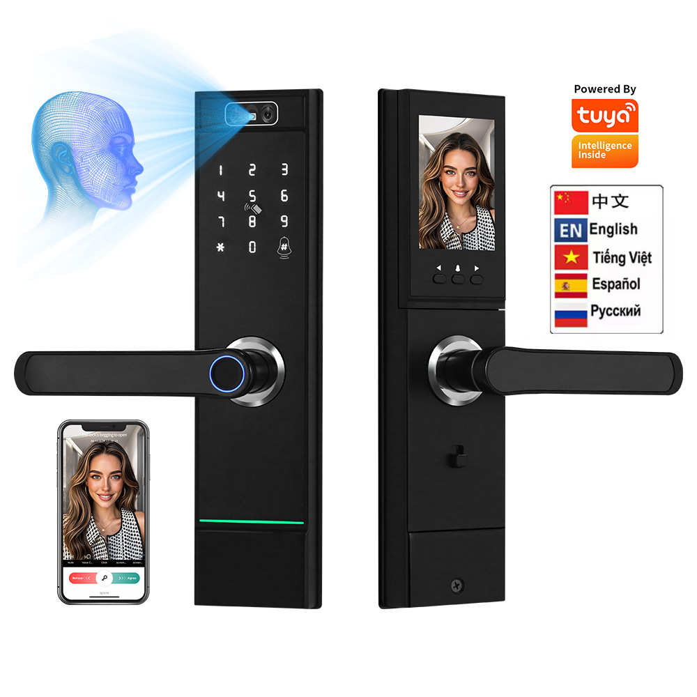 고보안 도매 3D 얼굴 인식 지문 지능형 디지털 핸들  - Smart Door Lock Wifi 리뷰 및 가격